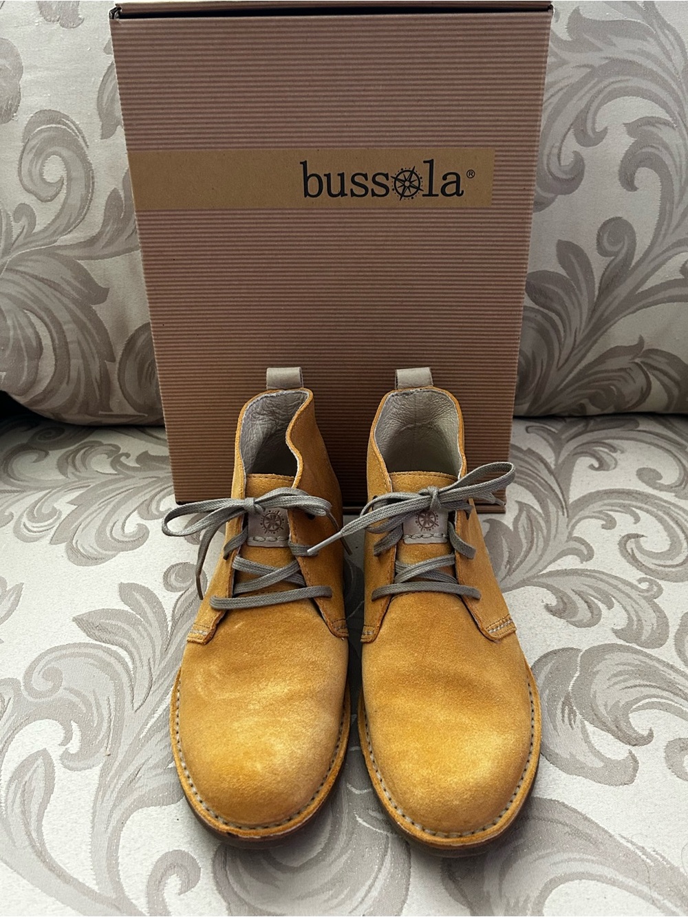 Bussola Women’s 37 Sundance Sevilla Chukka Ankle Boots Amber Lace Up Shoes